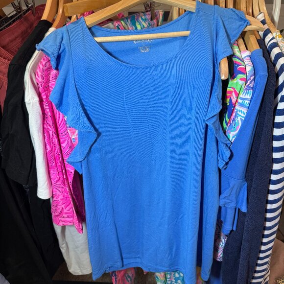 Lilly Pulitzer for Target Tops - Lilly Pulitzer Blue Flutter Tank Top